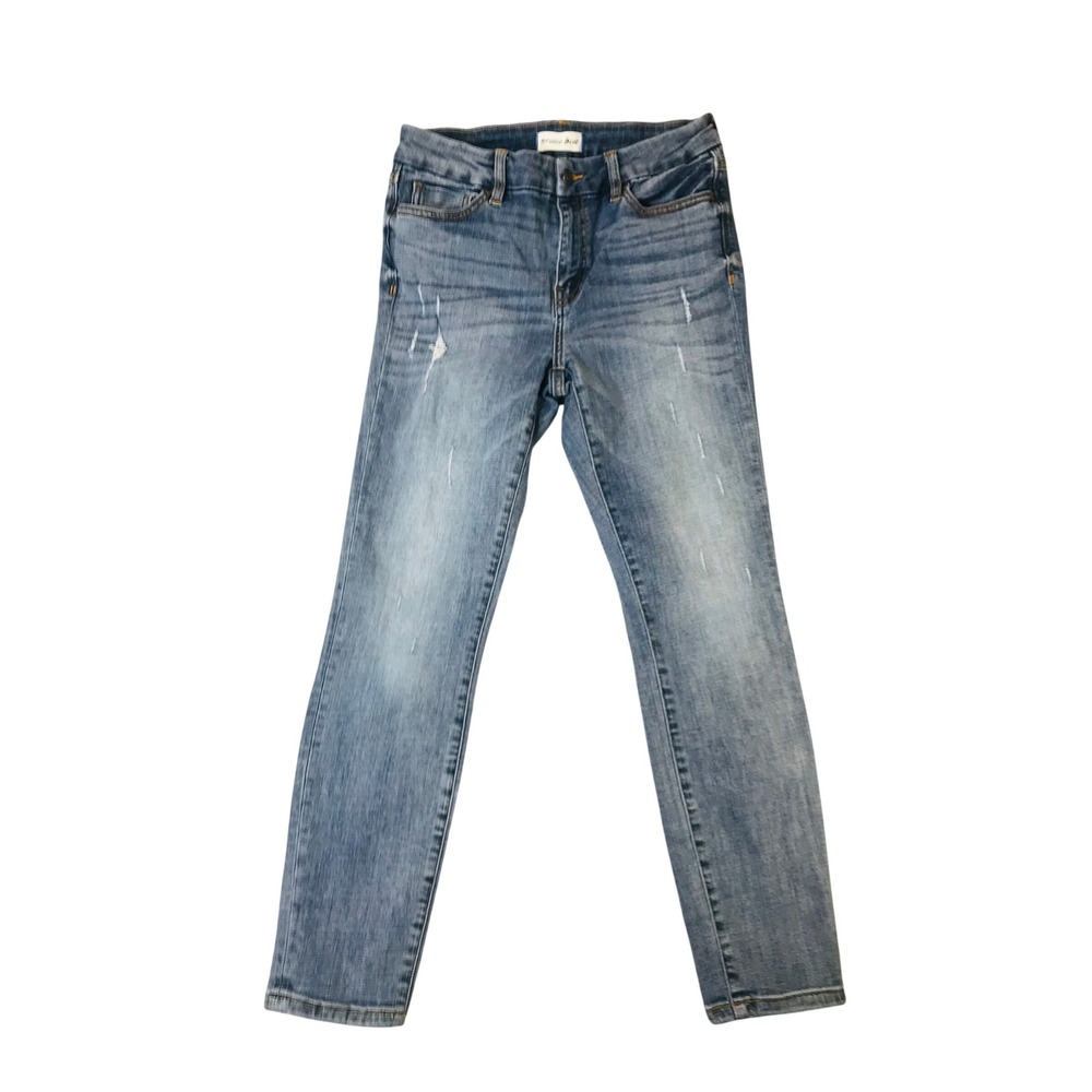 Studio Blue Jeans Women 28 Slim Tapered Light Wash Distressed Lyocell Stretch